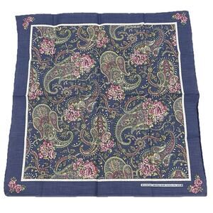 Vintage‎ Wamcraft Bandana RN 14193 Faded Blue Paisley Cottagecore Coquette 21x21